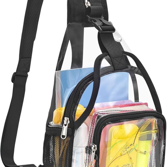 Mini Clear Backpack Unisex Convertible Festival Purse for Concerts & Daily - Picture 1 of 6